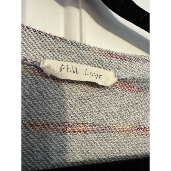 Gray Striped Long-Sleeve‎ Knit Sweater By Phil Love - Picture 3 of 5